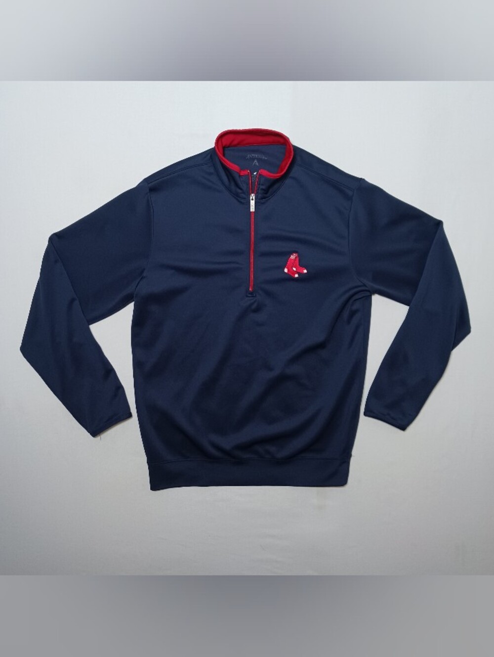 Antigua Boston Red Sox Mens 1/2 Zip Pullover Medium Navy Blue Mock Neck